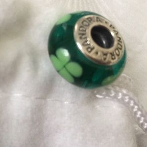 Murano Glass Charm Four Left Clover